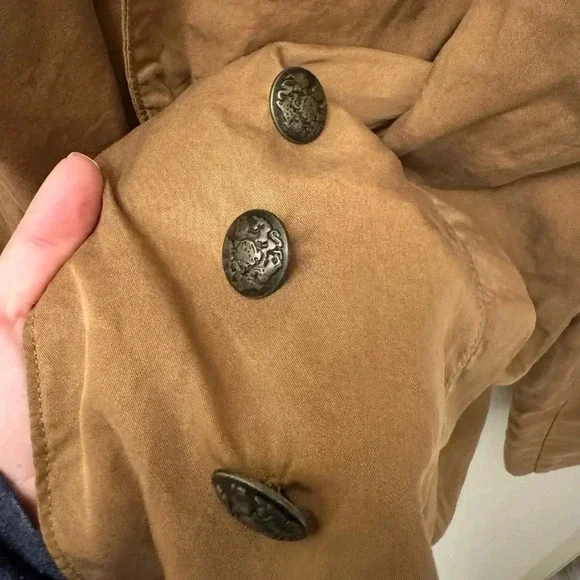 Free People Brown Blazer Jacket w Decorative Buttons Collared Neck - Picture 4 of 9